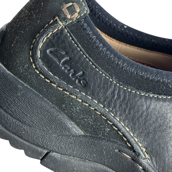 CLARKS Black Leather Slip-On Loafer 36595 Comfort Casual Dress Mens Sz 10.5M - Picture 6 of 12